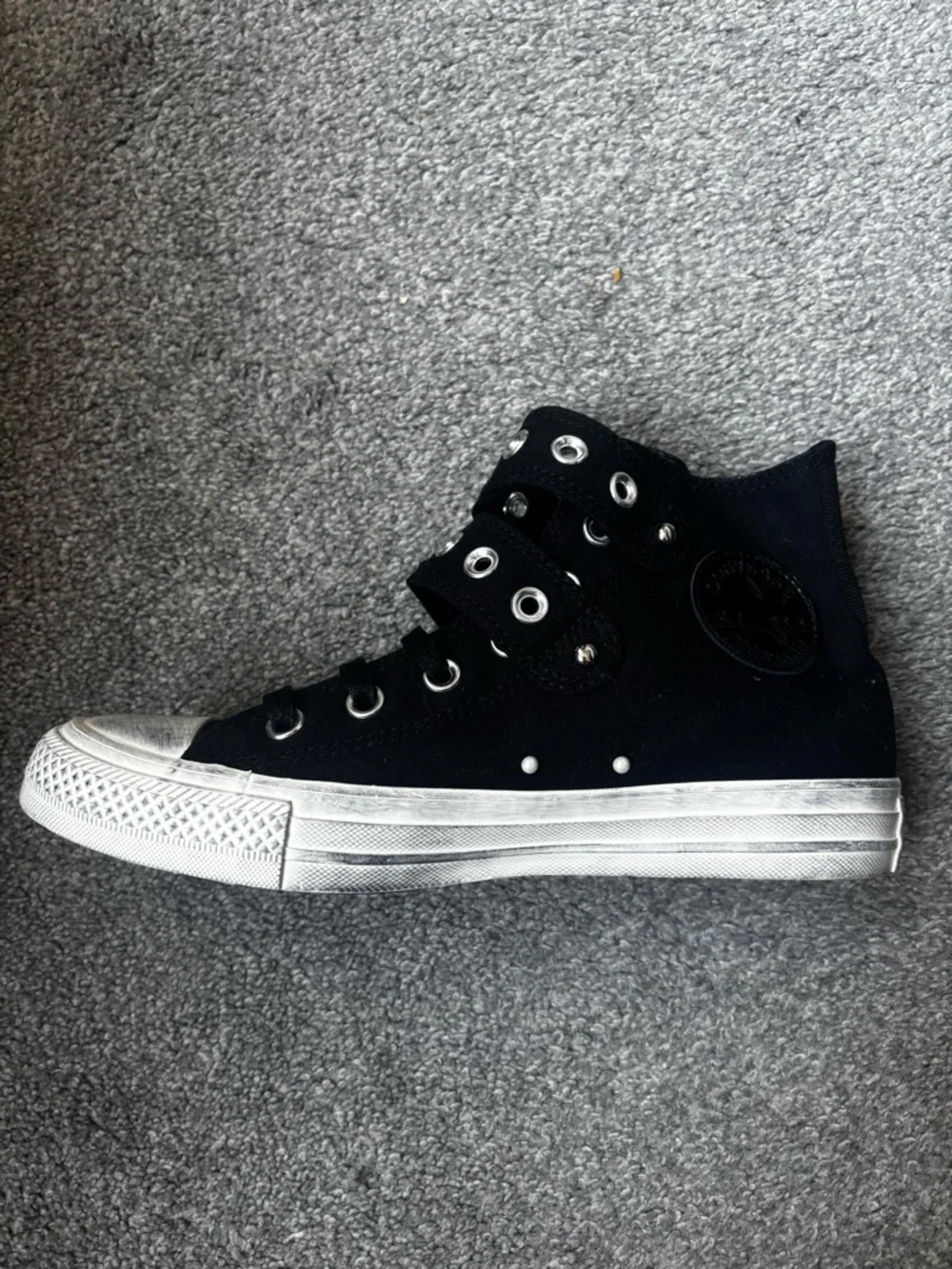 Limited edition!Converse Black Canvas Sneakers with Double Buckle Straps - Picture 10 of 12
